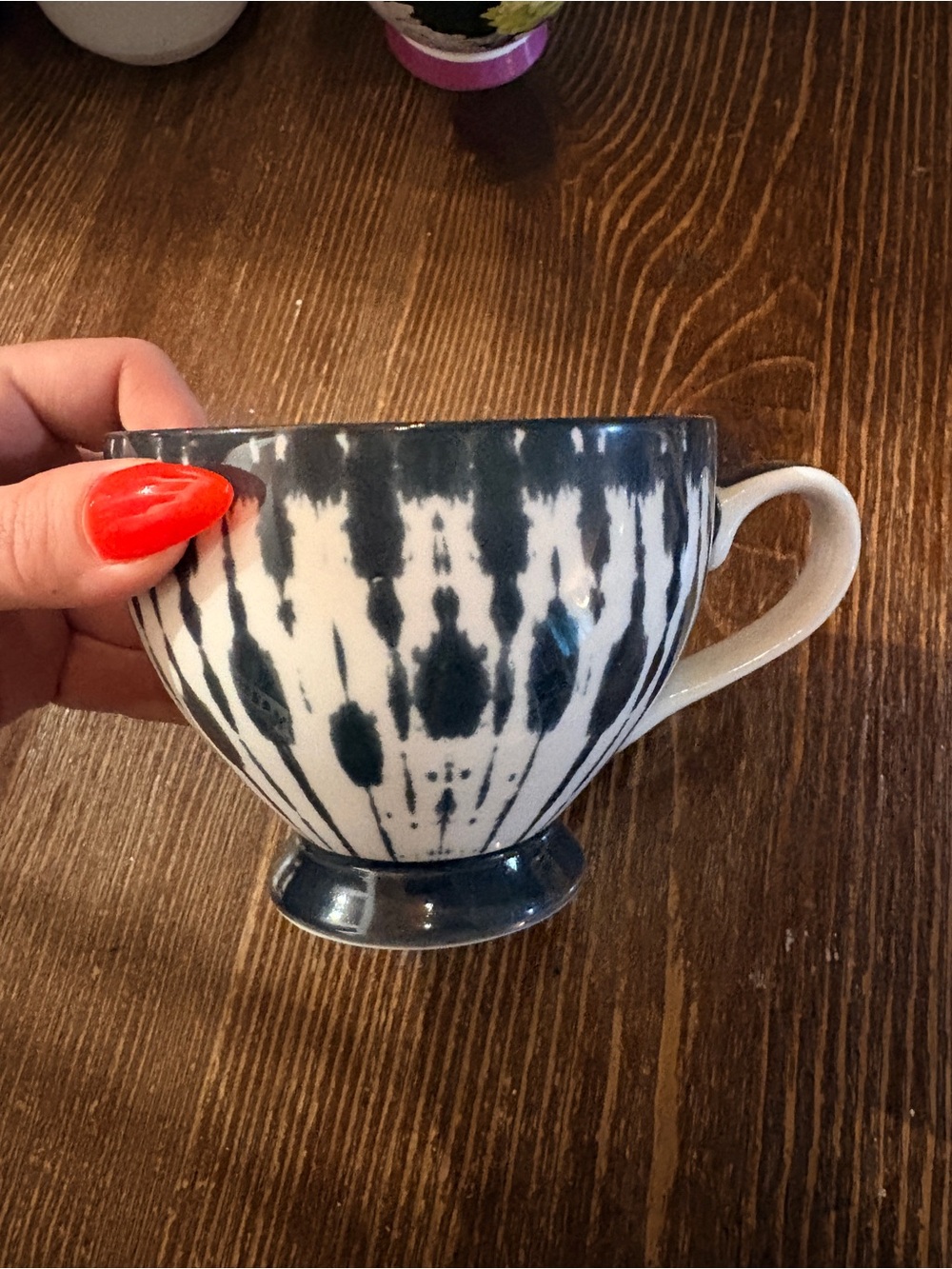 Decorative Blue and White Ceramic Cup - Home Art